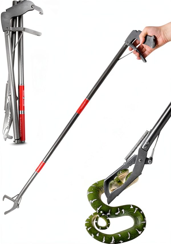 WEILAIKE Snake Grabber Stainless Steel Foldable Safe-0