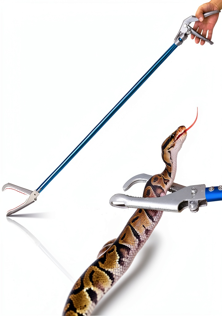 IC ICLOVER Snake Tongs in use for handling a snake