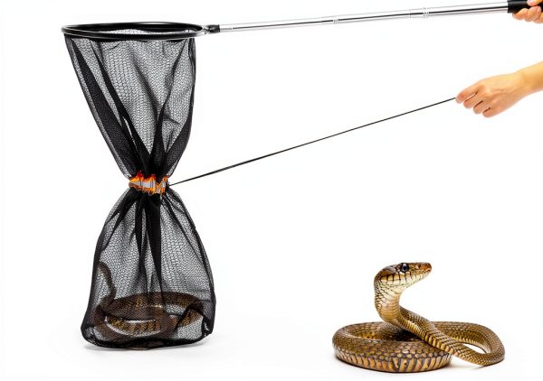 Qualirey Snake Catcher Net Stainless Steel Retractable Rod-0