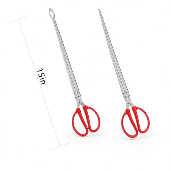 FASPLORE Stainless Steel Snake Tongs Curved Straight Design-1