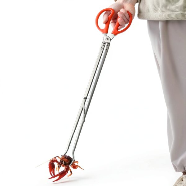 FASPLORE Stainless Steel Snake Tongs Curved Straight Design-5