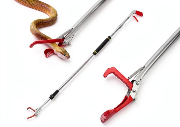 Gzlozak Snake Tongs Stainless Steel Foldable 66 Inch Grabber-0