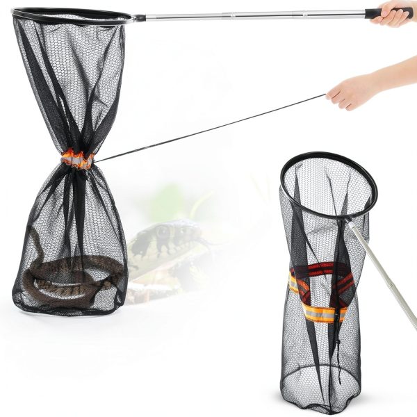 Qualirey Snake Catcher Net Stainless Steel Retractable Rod-1