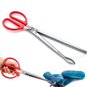 XLSXEXCL Snake Grabber Stainless Steel Serrated Reptile Tool-0