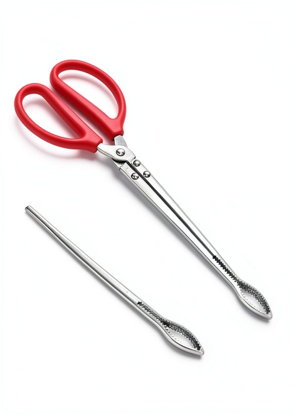 XLSXEXCL Snake Grabber Stainless Steel Serrated Reptile Tool-6