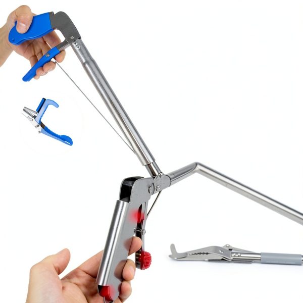 Gzlozak Snake Tongs Stainless Steel Foldable 66 Inch Grabber-7