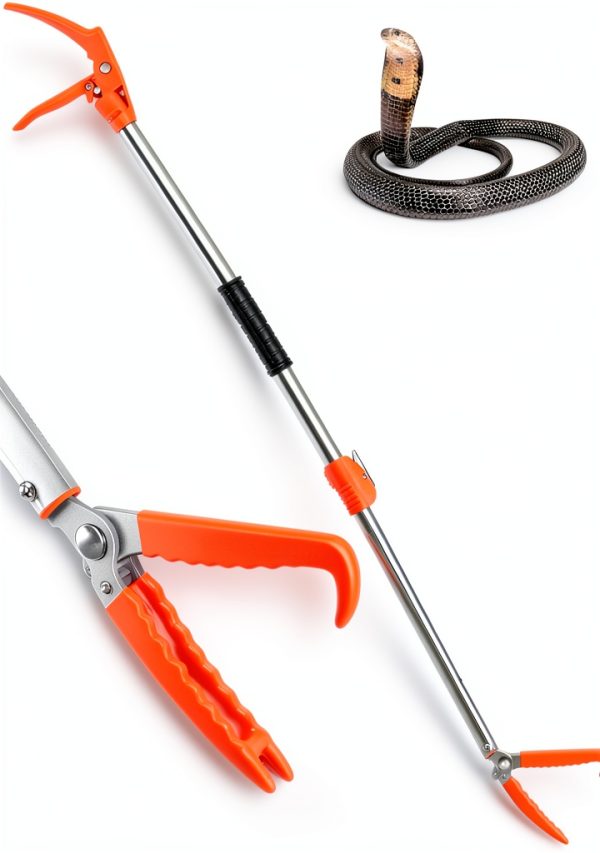 Kalkal Snake Tongs Adjustable Aluminum Alloy Reptile Handler-0