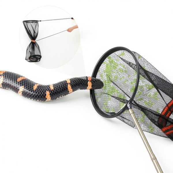 Qualirey Snake Catcher Net Stainless Steel Retractable Rod-4