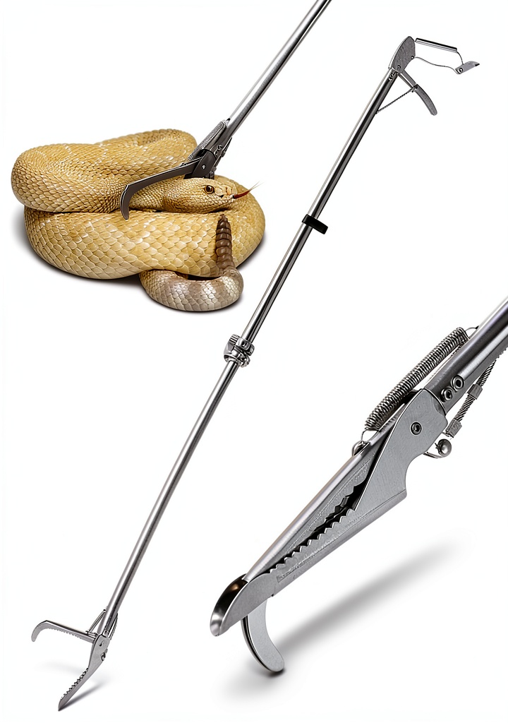 Hiceeden Snake Tongs in use capturing a snake outdoors