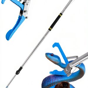 Gzlozak Snake Tongs Stainless Steel Foldable 66 Inch Grabber-0