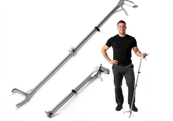 Hiceeden Snake Tongs 47 Inch Stainless Steel Grabber Handler-1