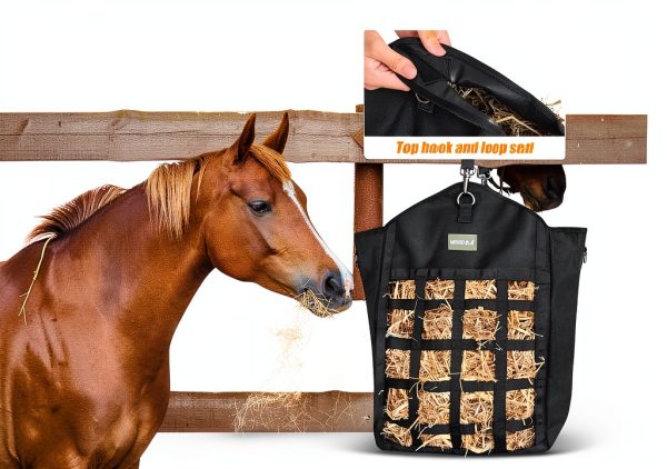 Horse Hay Bag Black Large 2 Packs MIYABALA Pet Supplies-3