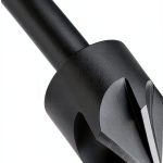 KEO 55032 High-Speed Steel Single-End Countersink, Uncoated (Bright) Finish, 6 Flutes, 82 Degree Point Angle, Round Shank, 1/2" Shank Diameter, 1-1/4" Body Diameter-0