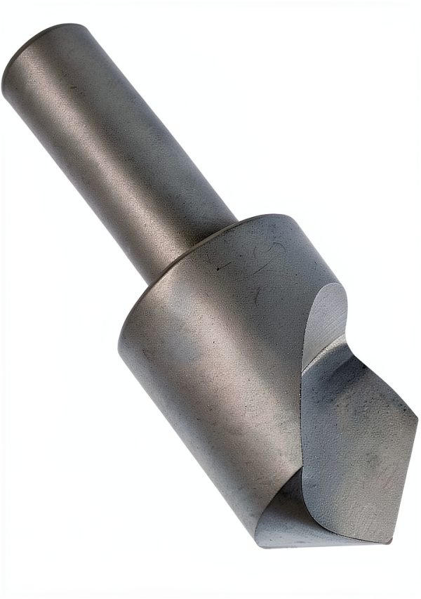 KEO 53100 High-Speed Steel Single-End Countersink, Uncoated (Bright) Finish, Single Flute, 100 Degree Point Angle, Round Shank, 1/2" Shank Diameter, 1" Body Diameter-0